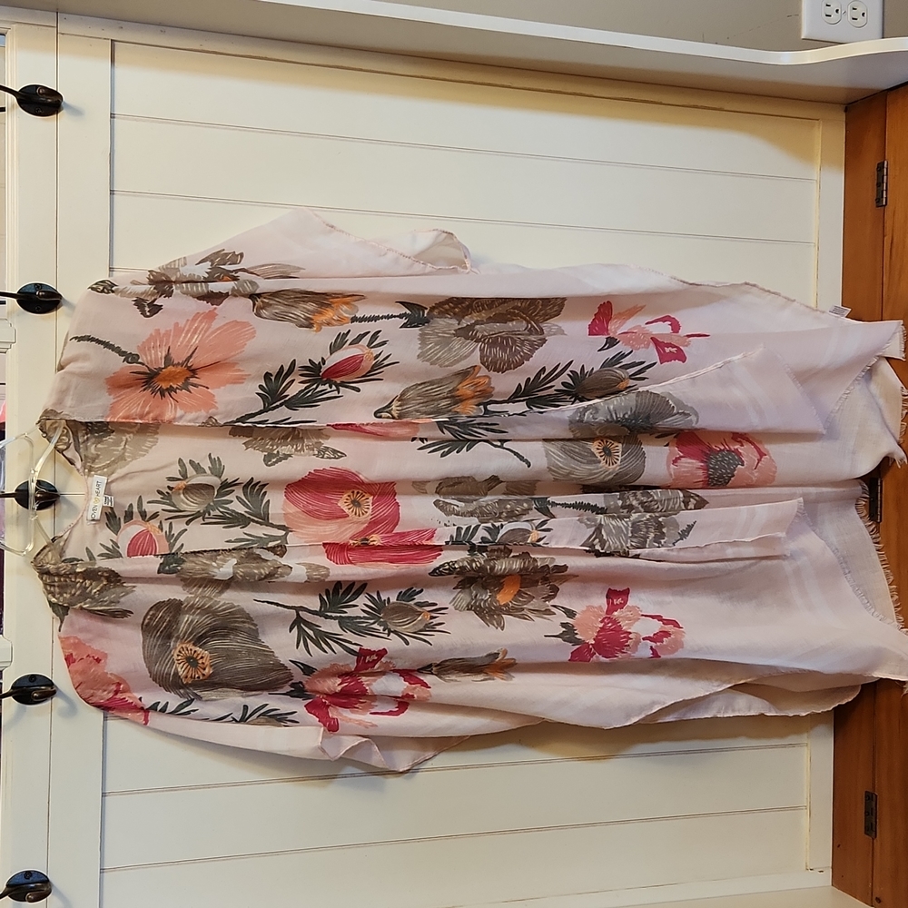 Women's  Blouse Loose Tops Kimono Floral Print Cardigan  - Woven Heart OS